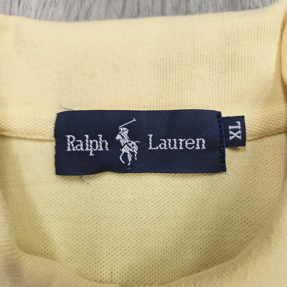 Polo Ralph Lauren Polo Shirt Mens XL Yellow Cotton Pony Short Sleeve Rugby